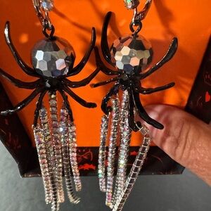 Betsey Johnson Halloween Earrings 2025. Spider Drop Earrings